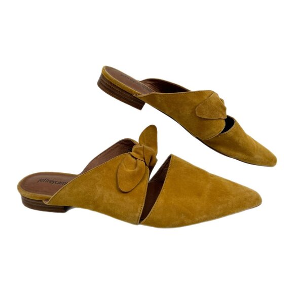 Jeffrey Campbell Yellow Suede Pointed Toe Mules | Size 10 - Picture 1 of 9